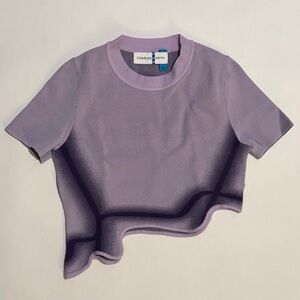ph5 x charles keith purple asymmetrical crop top